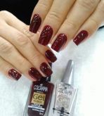 Kit esmalte gel colorama Na dúvida vinho+ top coat